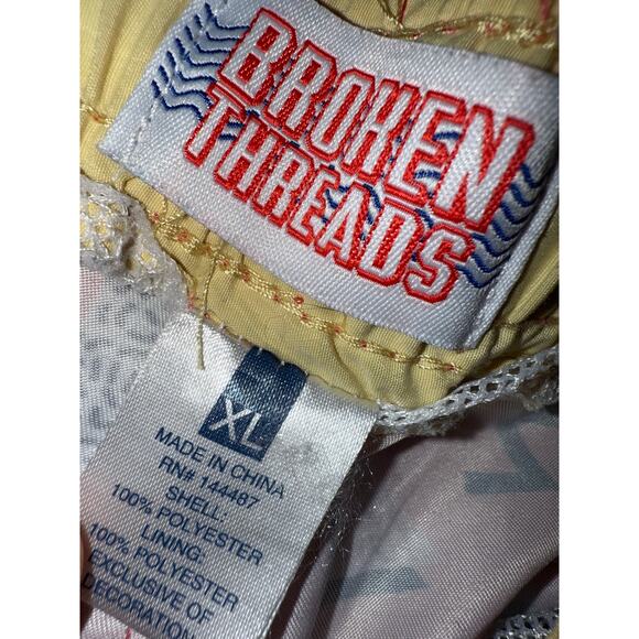 Broken Threads Surf Shorts Men's XL Geometric Shapes Retro swim trunks pink y2k - Picture 2 of 2